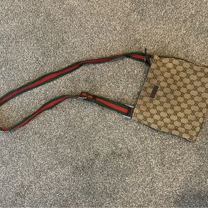 Gucci Beige and Brown Messenger Bag